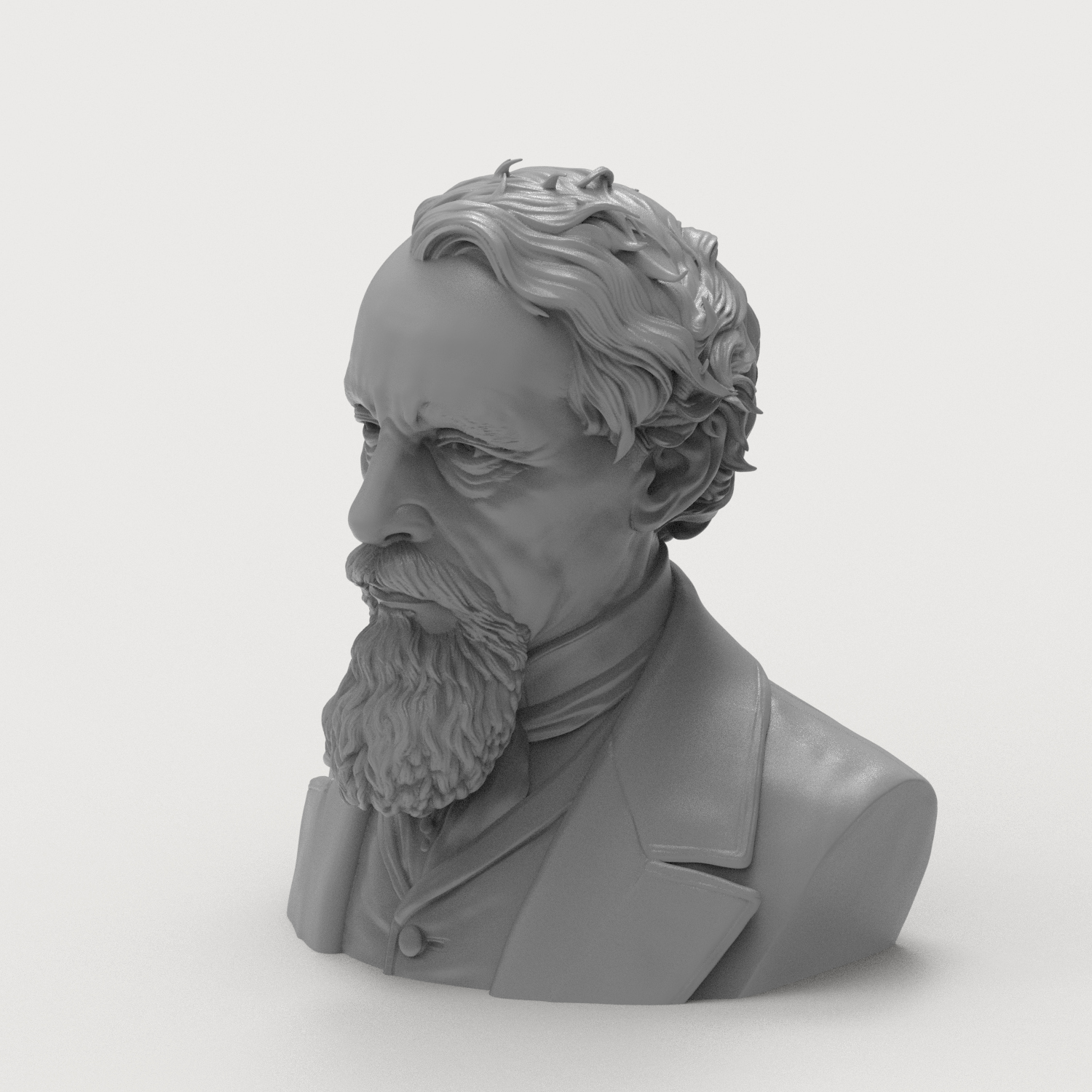 JMW Turner 3D Printable Bust 3D Model