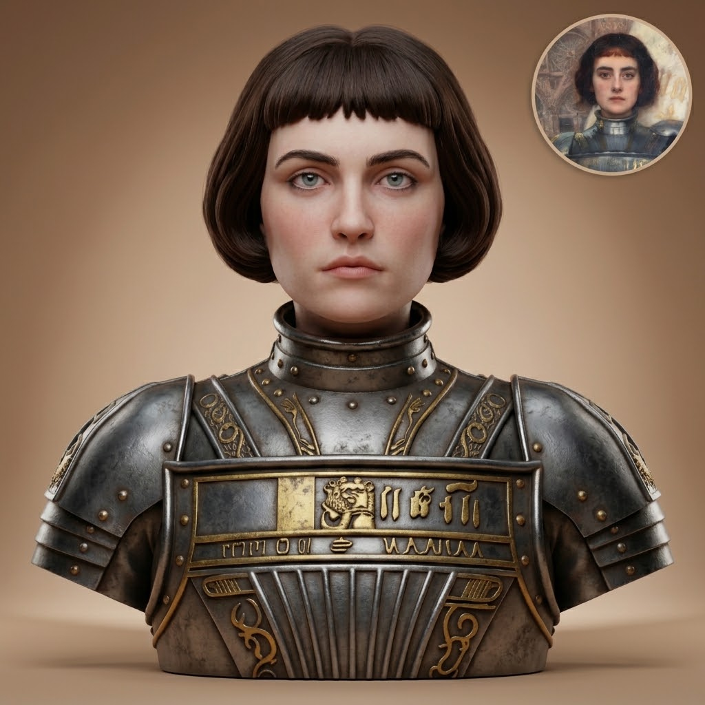 Joan of Arc 3D Printable Bust 3D Model