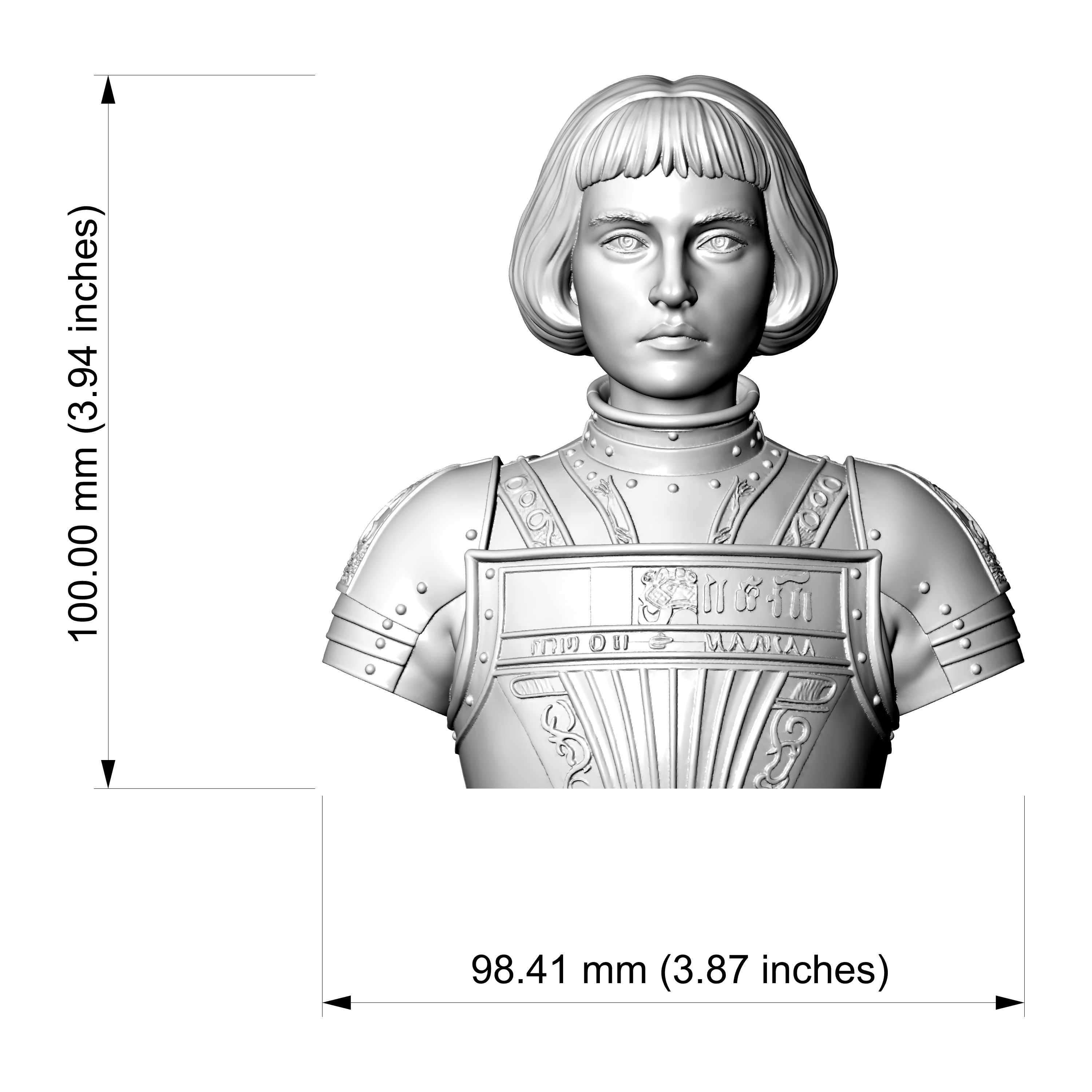 Joan of Arc 3D Printable Bust 3D Model