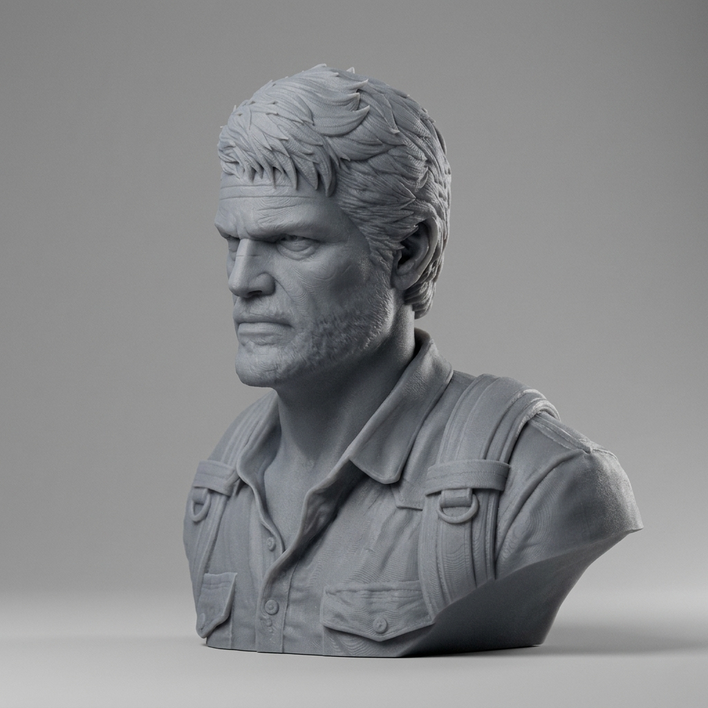 Joel Miller The Last of Us Character Bust 3D Model