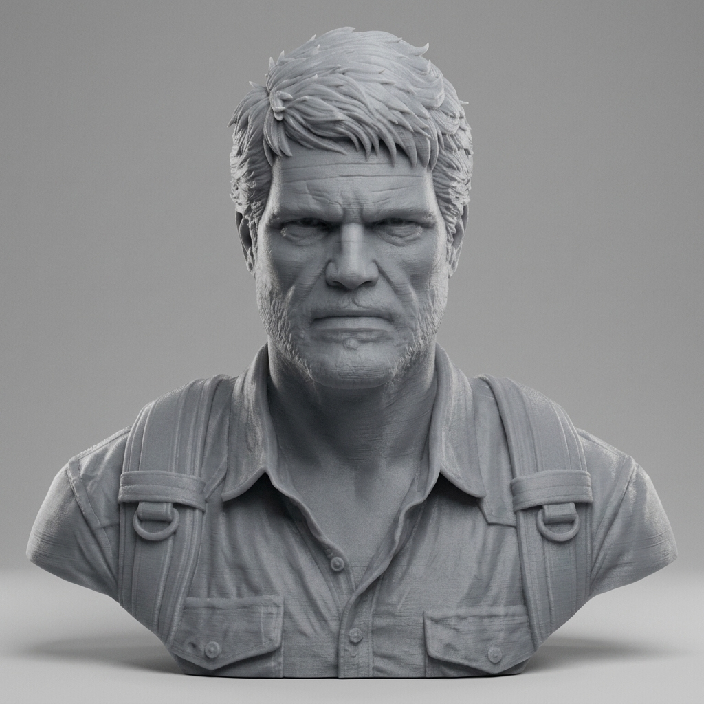 Joel Miller The Last of Us Character Bust 3D Model