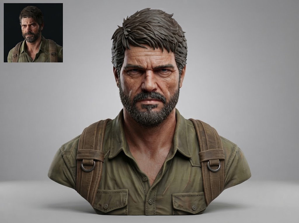 Joel Miller The Last of Us Character Bust 3D Model