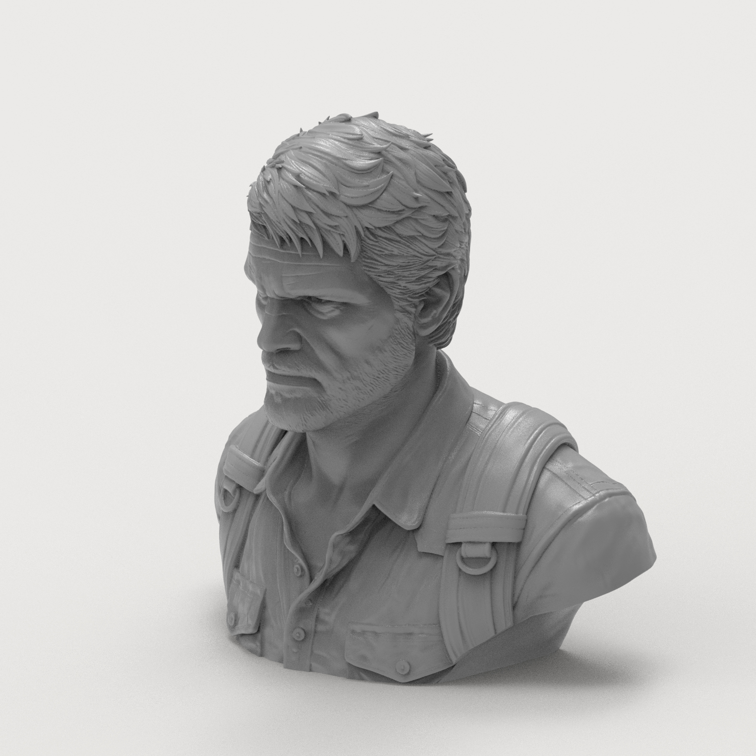 Joel Miller The Last of Us Character Bust 3D Model