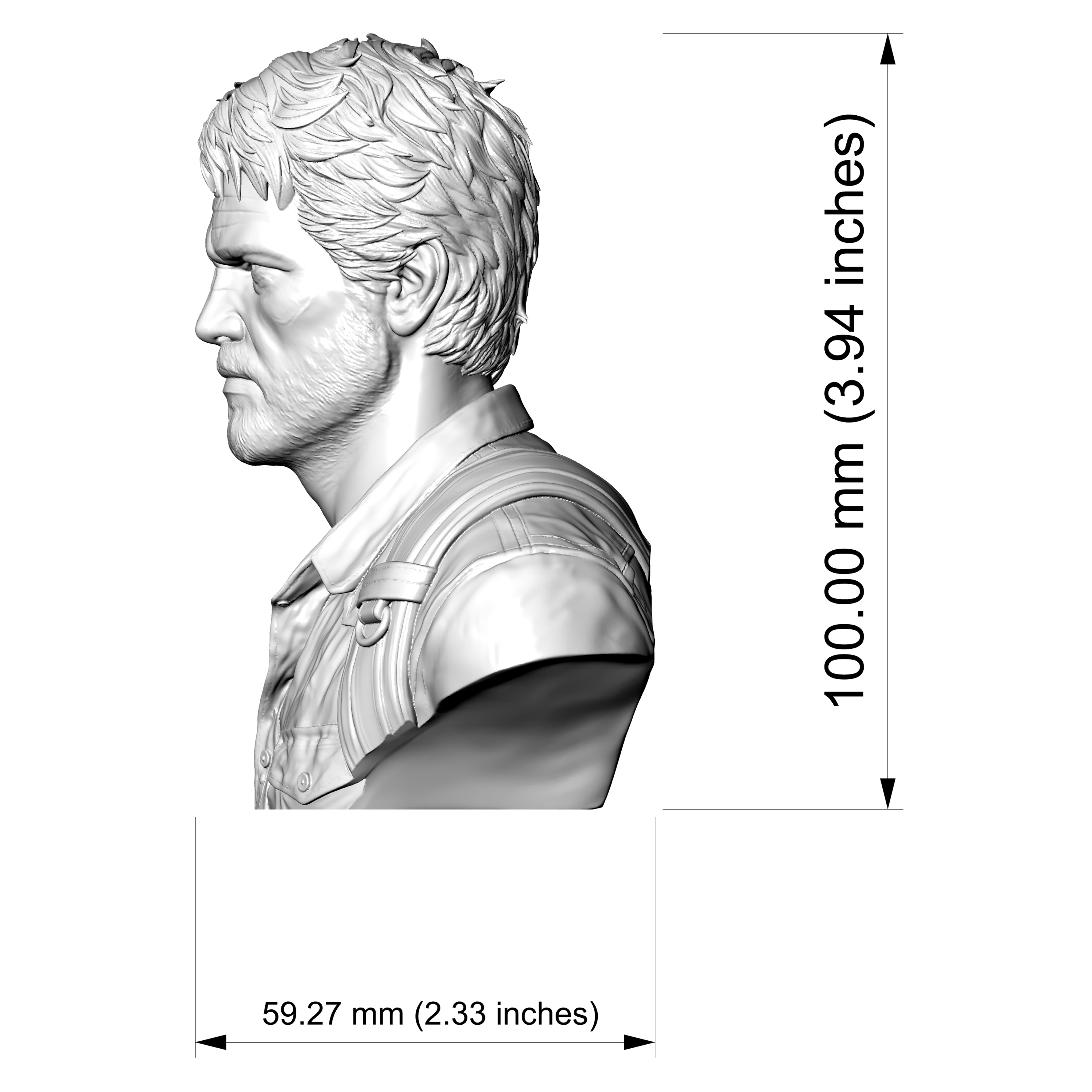 Joel Miller The Last of Us Character Bust 3D Model