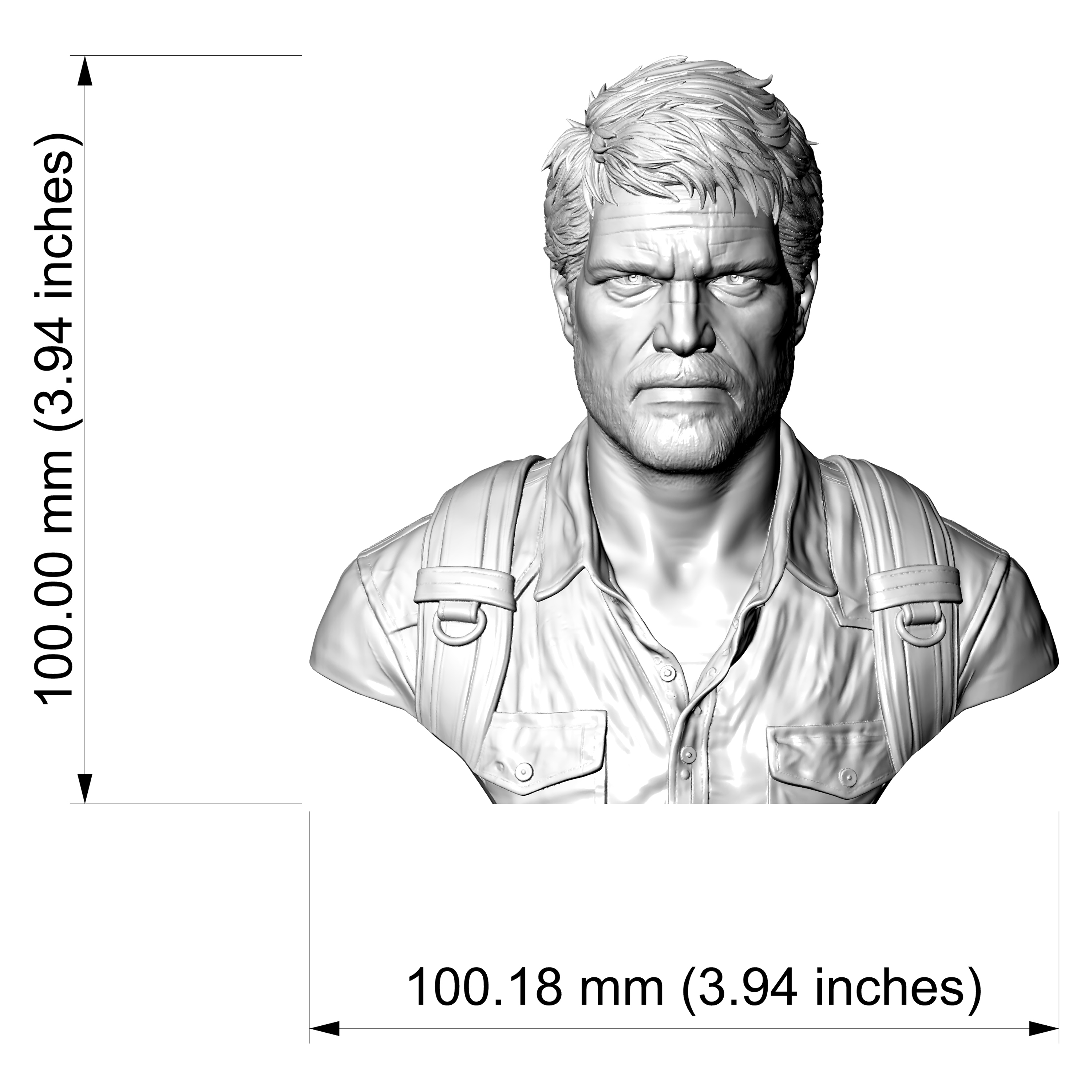 Joel Miller The Last of Us Character Bust 3D Model