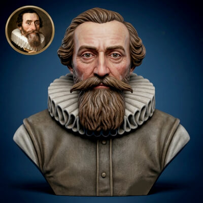 Johannes Kepler 3D Printable Bust