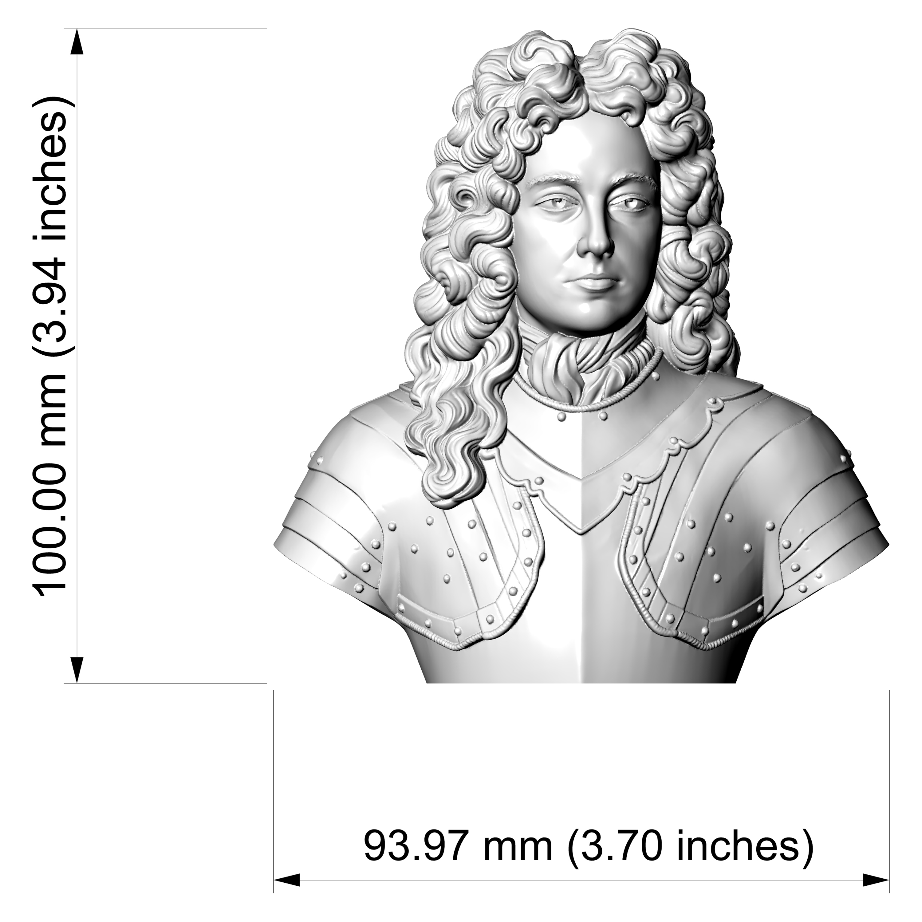 John Churchill Duke of Marlborough Historical Bust 3D Model