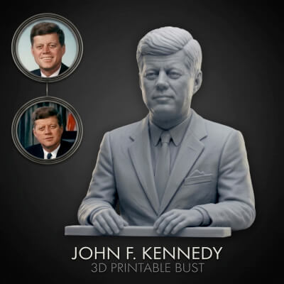 John F. Kennedy 3D Printable Bust