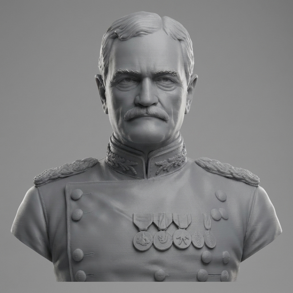 John J Pershing 3D Printable Bust 3D Model