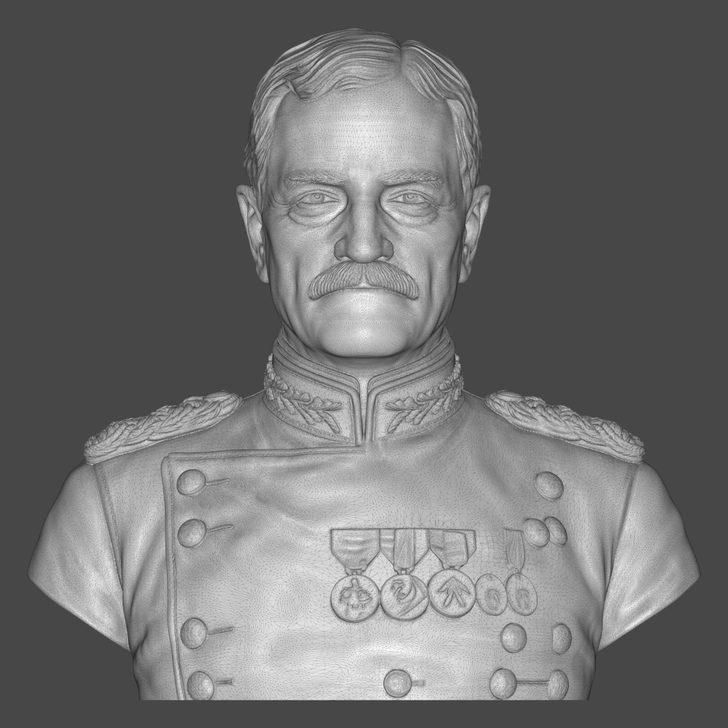John J Pershing 3D Printable Bust 3D Model