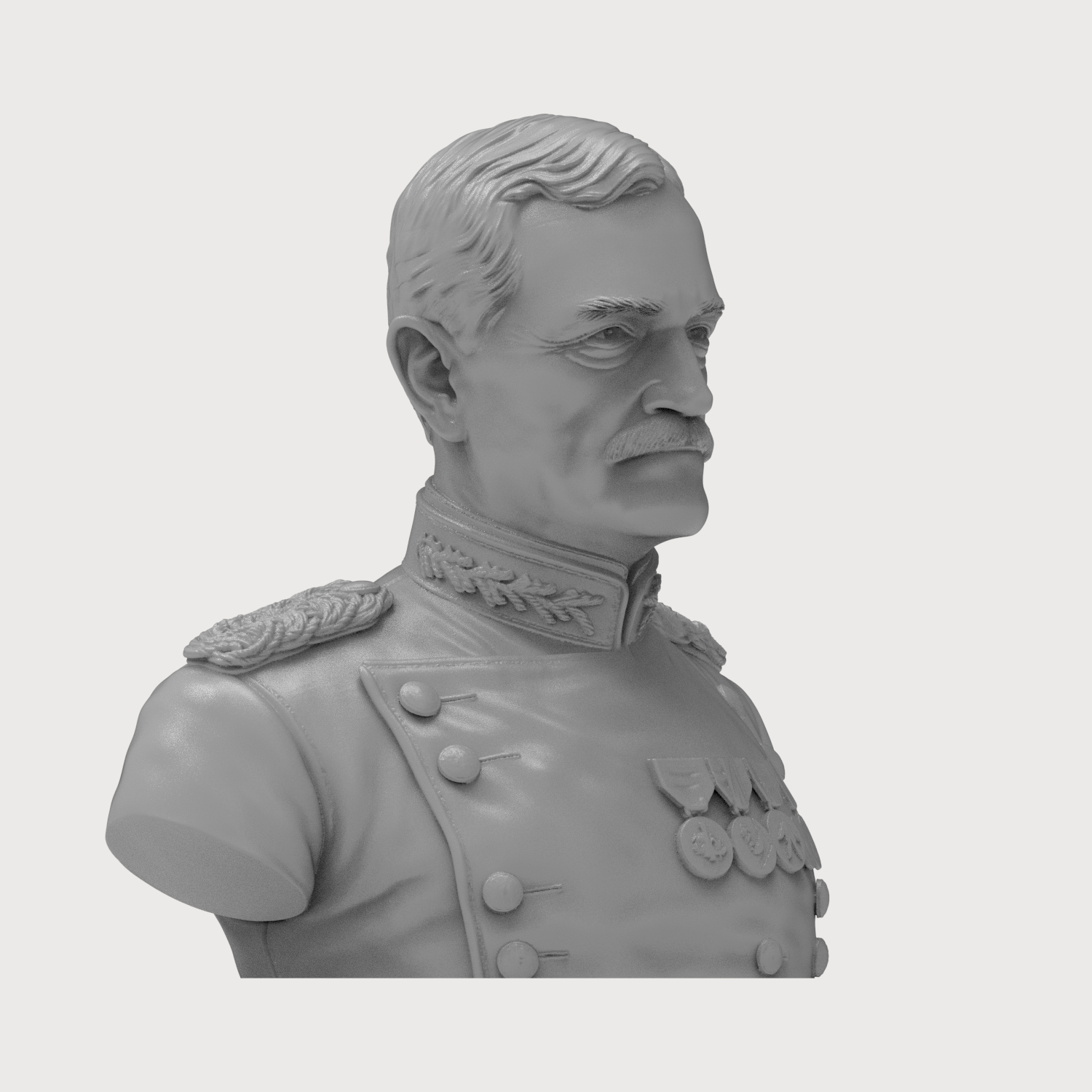 John J Pershing 3D Printable Bust 3D Model