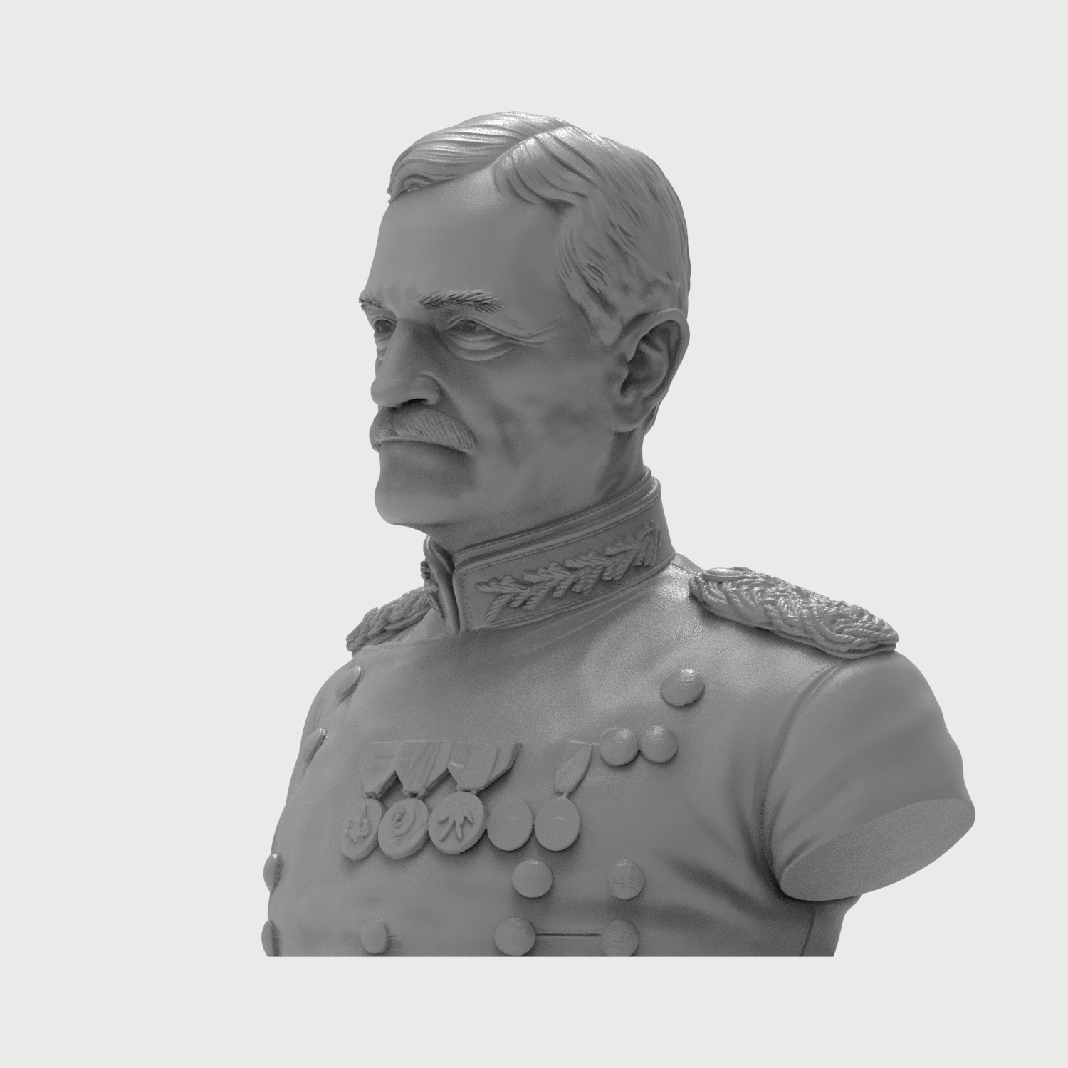 John J Pershing 3D Printable Bust 3D Model