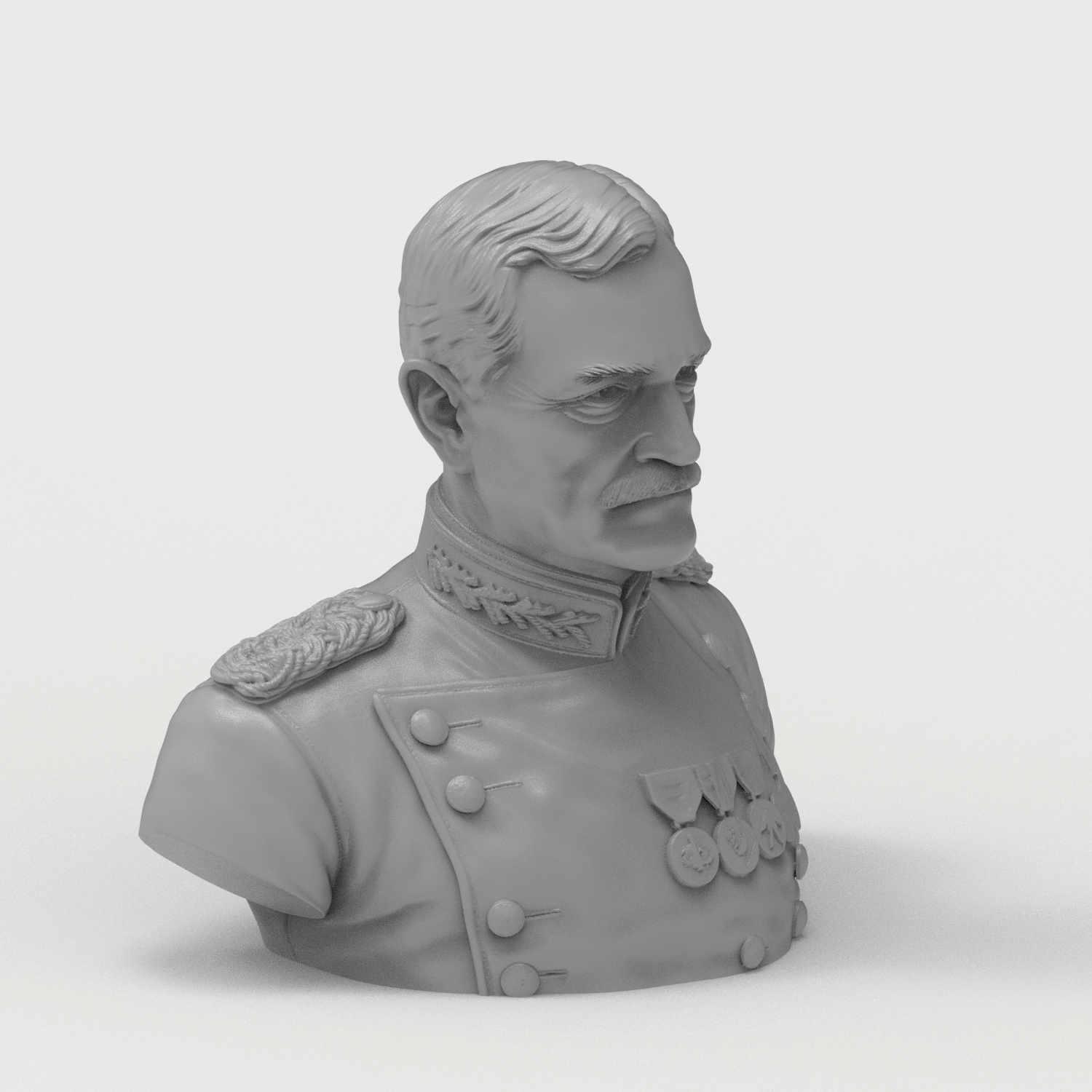 John J Pershing 3D Printable Bust 3D Model
