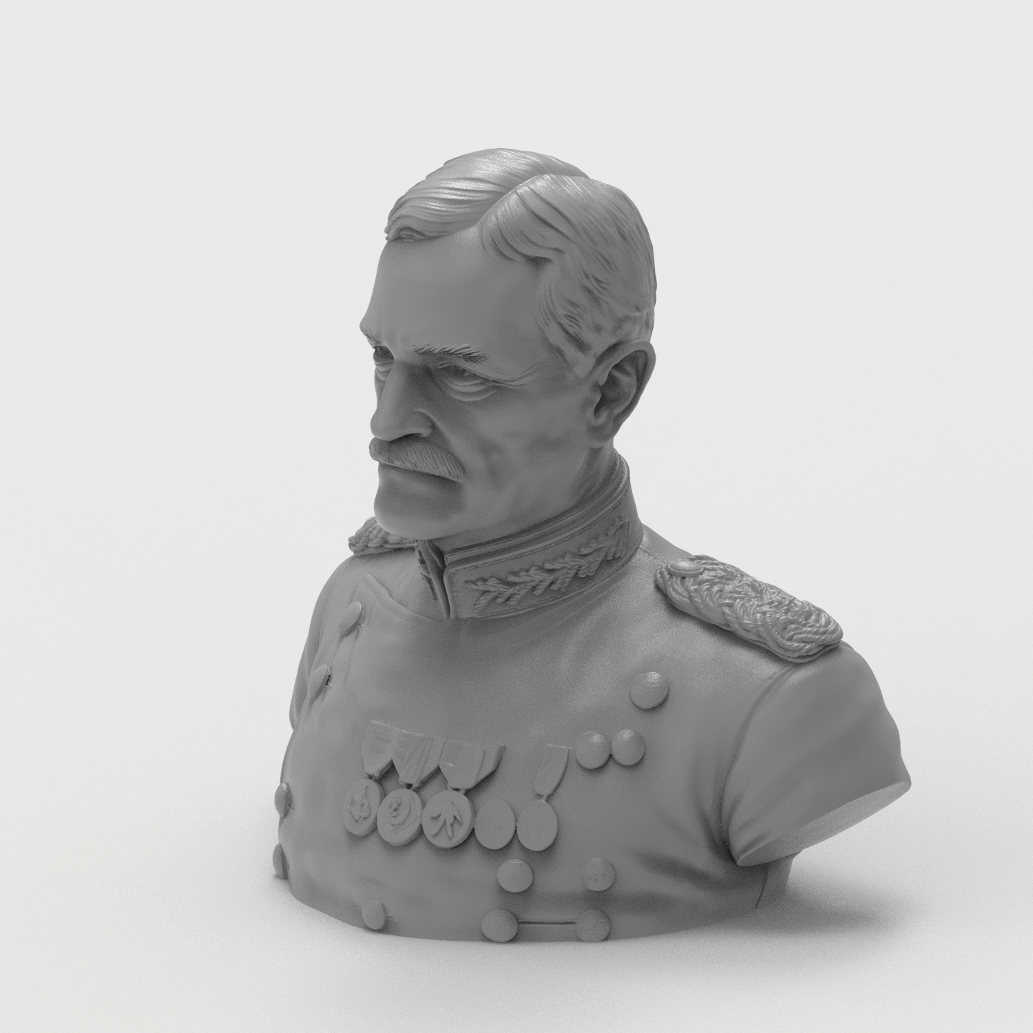 John J Pershing 3D Printable Bust 3D Model