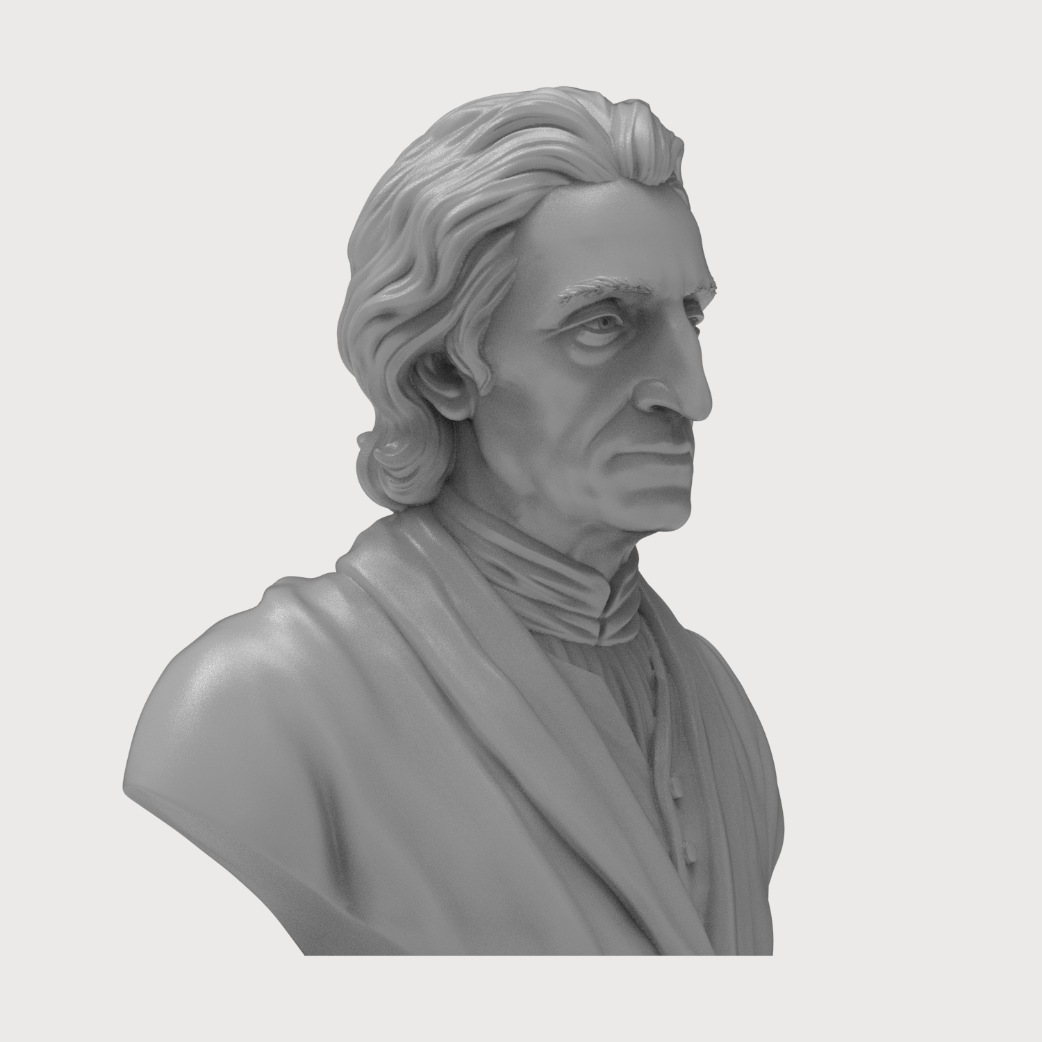 John Locke Bust 3D Printable Mode 3D Model