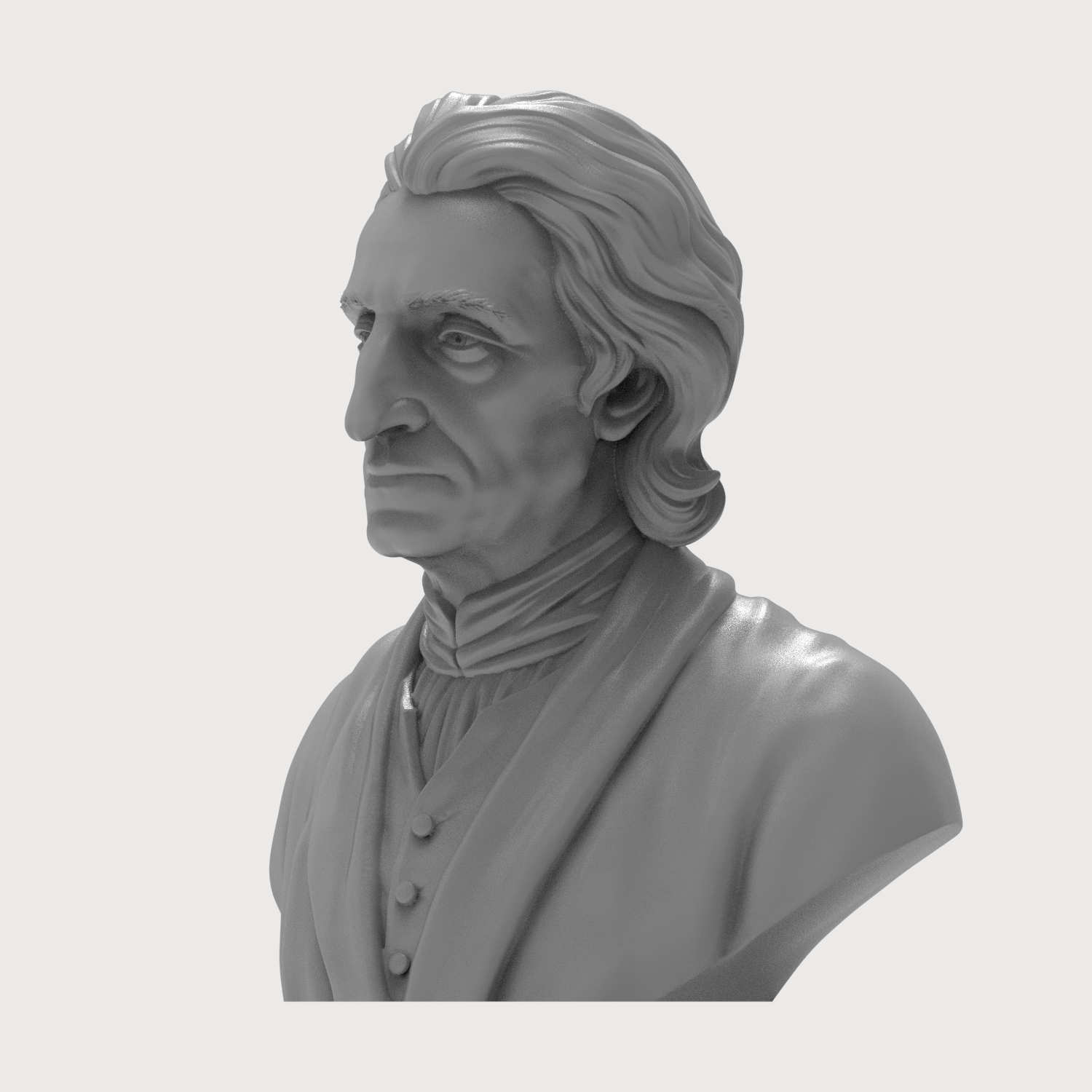 John Locke Bust 3D Printable Mode 3D Model