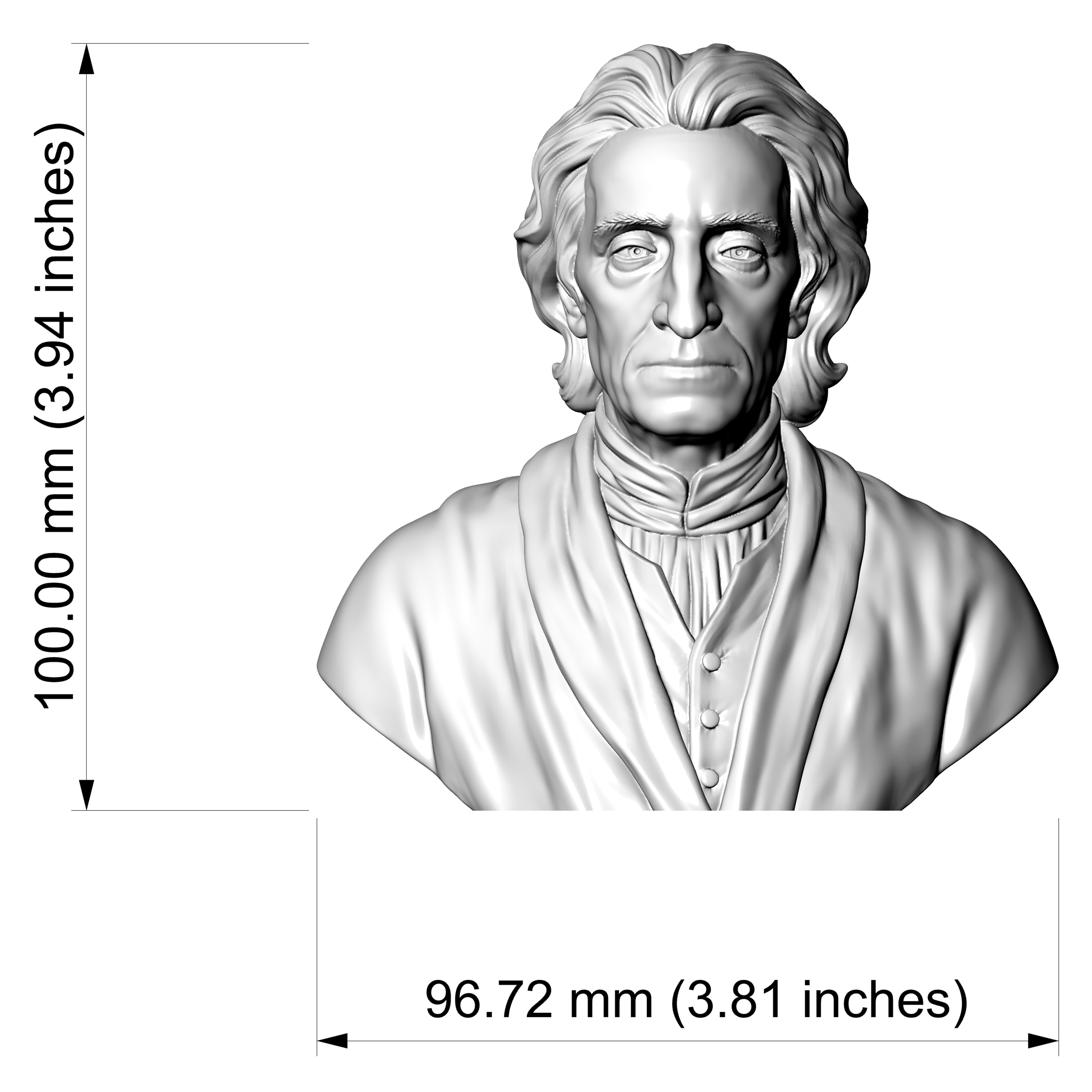 John Locke Bust 3D Printable Mode 3D Model