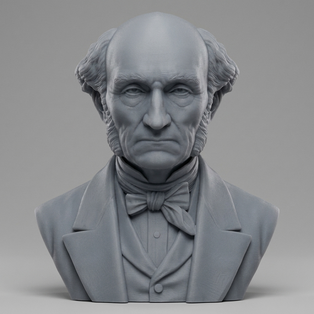 John Stuart Mill 3D Printable Bust 3D Model