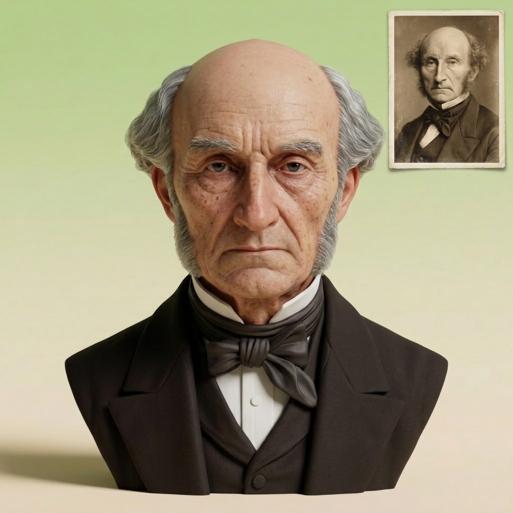 John Stuart Mill 3D Printable Bust 3D Model