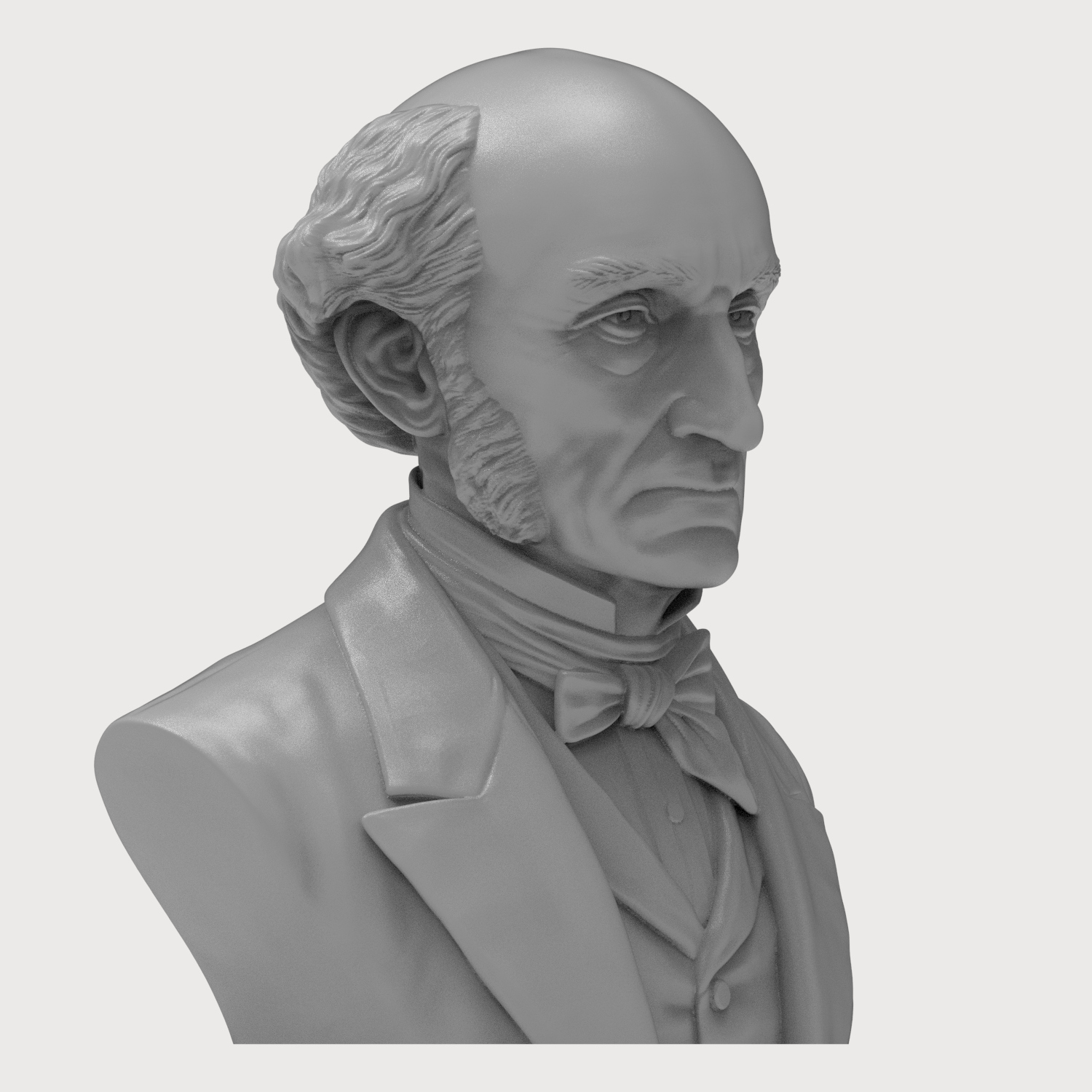 John Stuart Mill 3D Printable Bust 3D Model