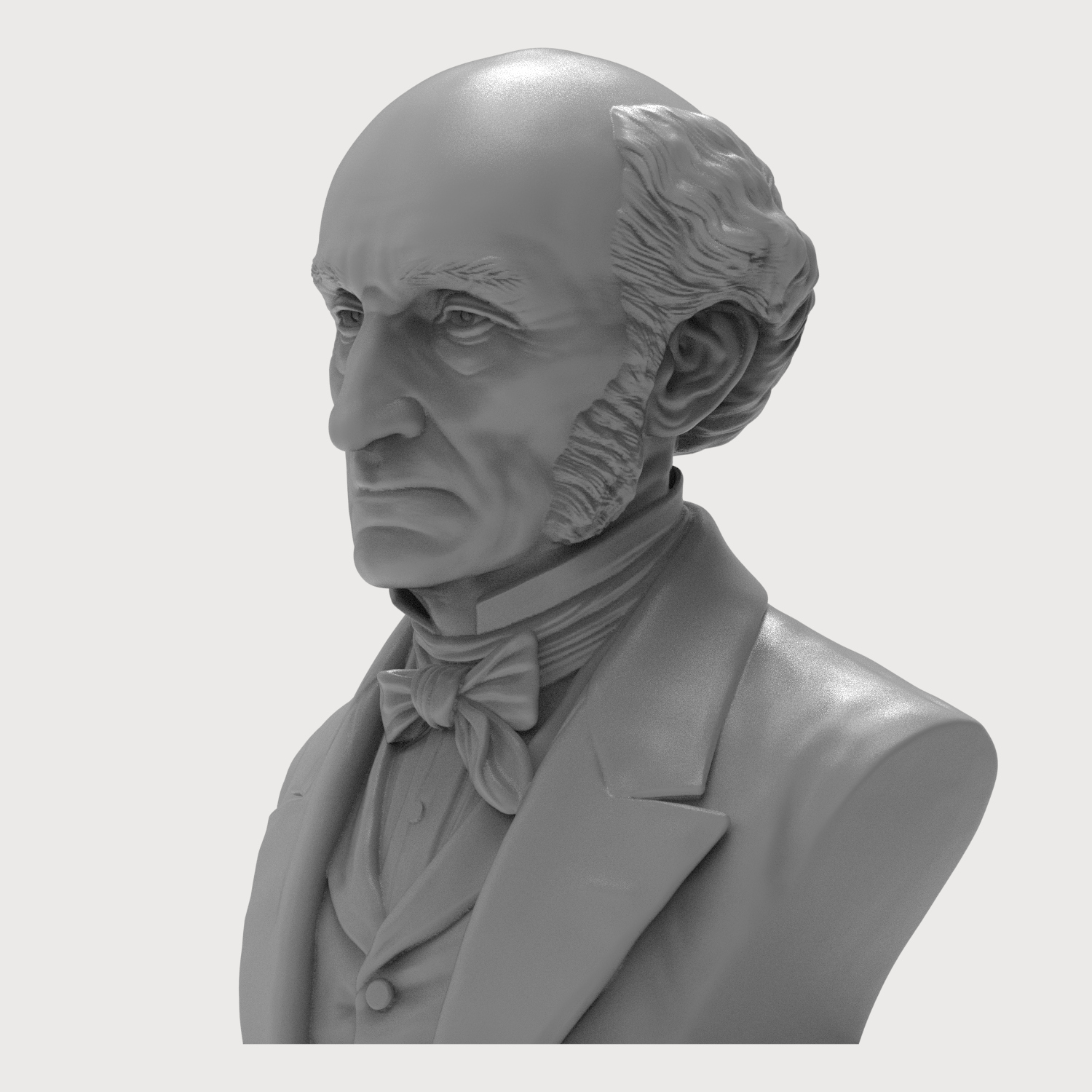 John Stuart Mill 3D Printable Bust 3D Model