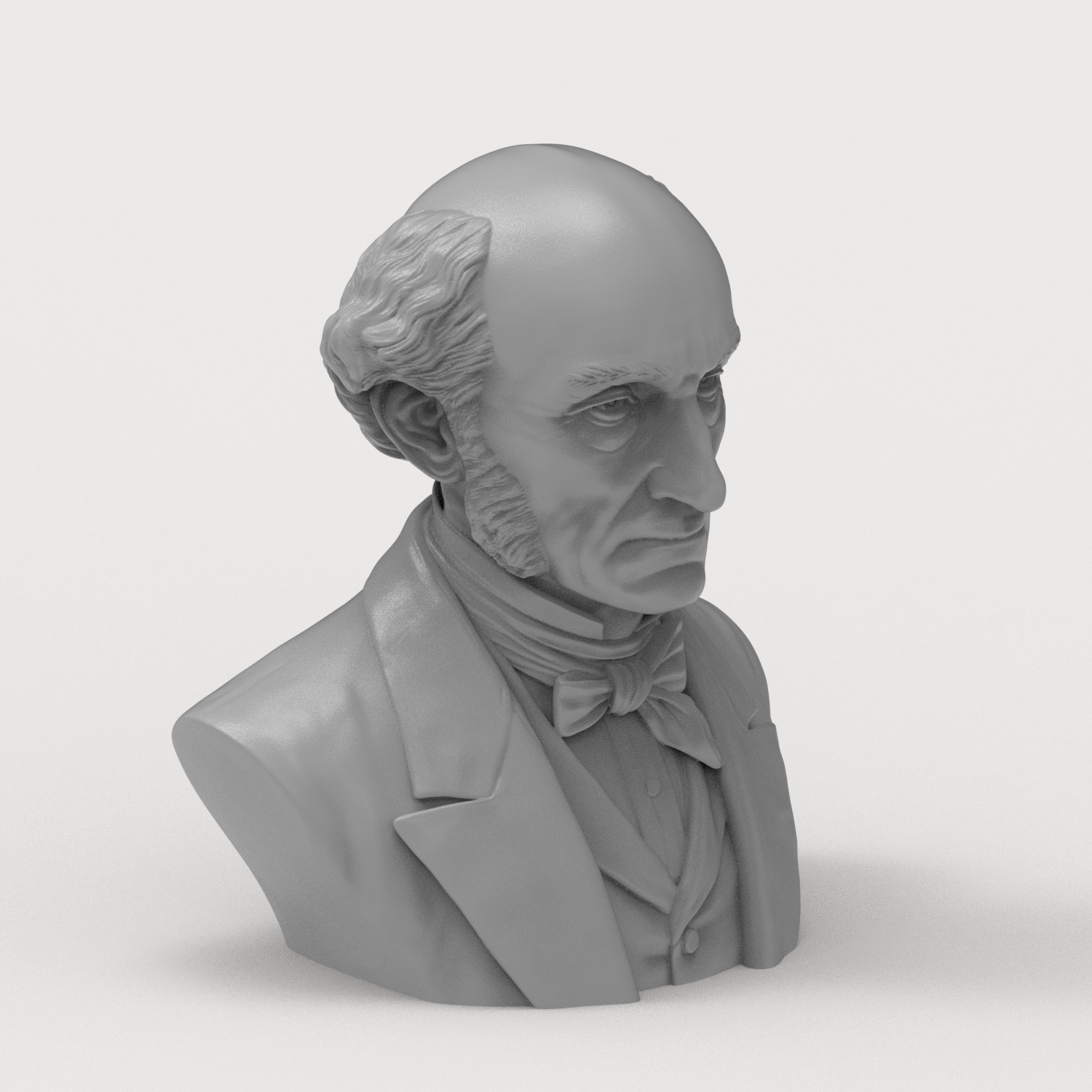 John Stuart Mill 3D Printable Bust 3D Model