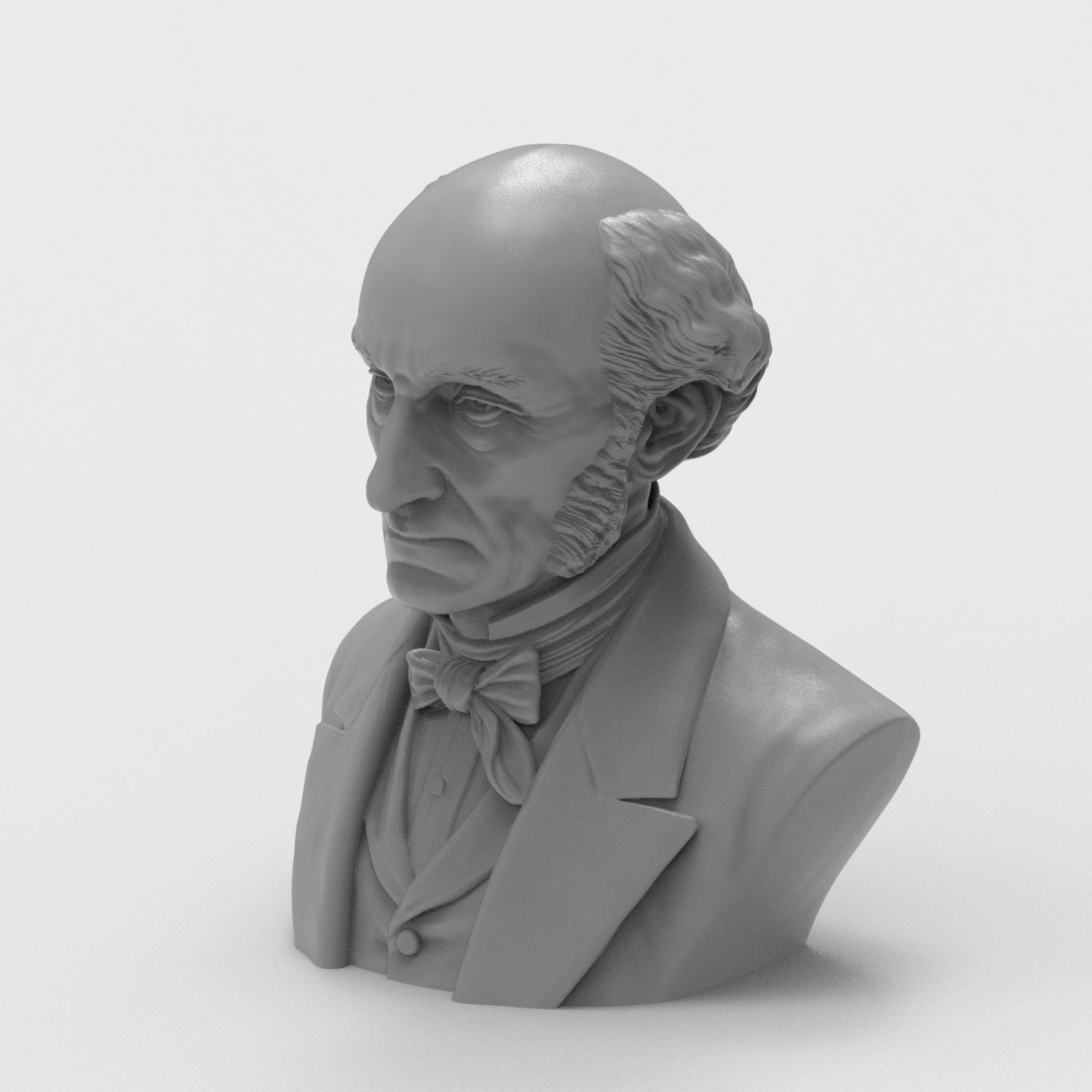 John Stuart Mill 3D Printable Bust 3D Model