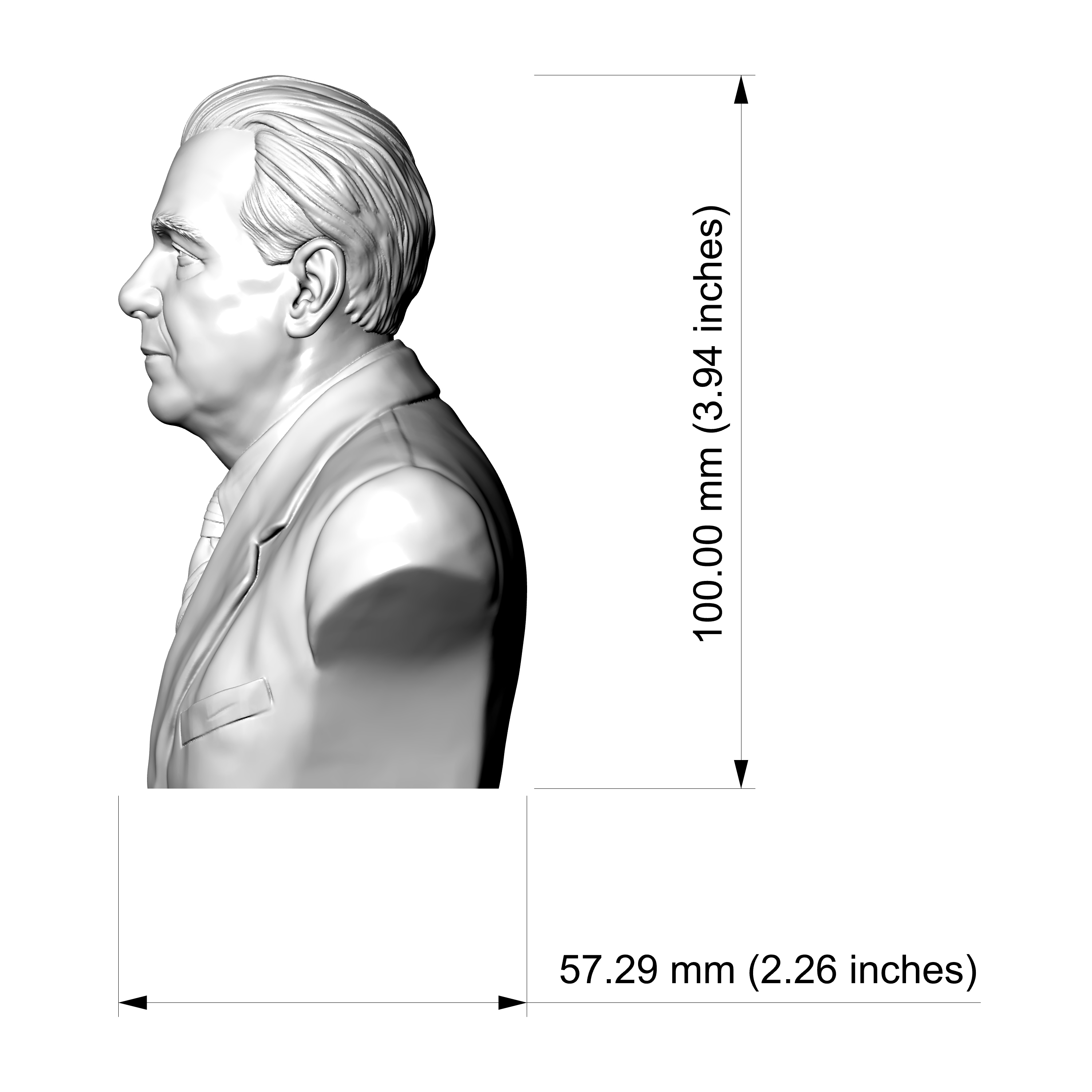 Jorge Luis Borges 3D Printable Bust 3D Model