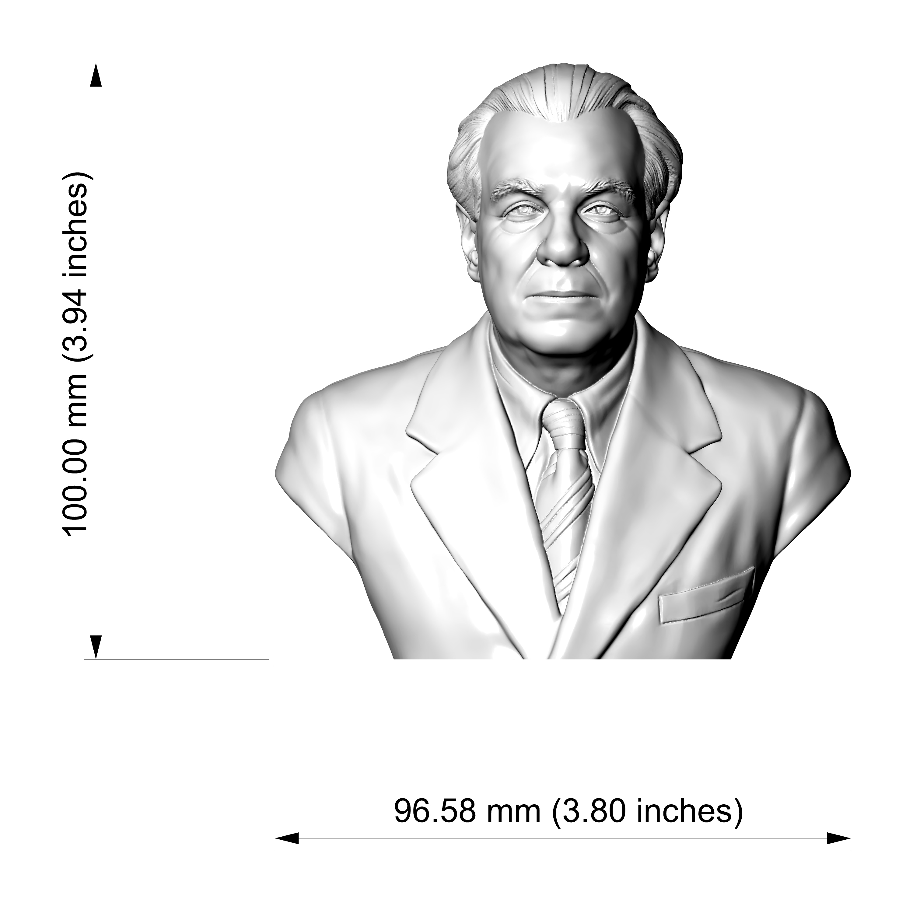 Jorge Luis Borges 3D Printable Bust 3D Model