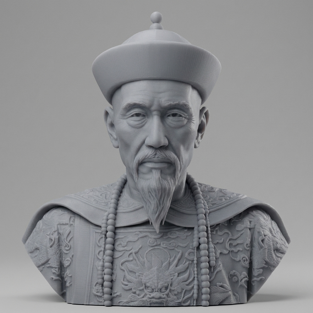 Kangxi Emperor Chinese Ruler 3D Printable Bust 3D Model