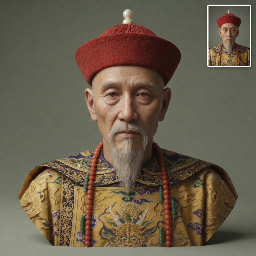 Kangxi Emperor Chinese Ruler 3D Printable Bust 3D Model
