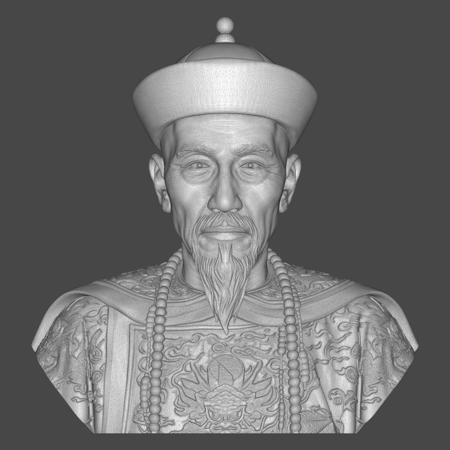 Kangxi Emperor Chinese Ruler 3D Printable Bust 3D Model