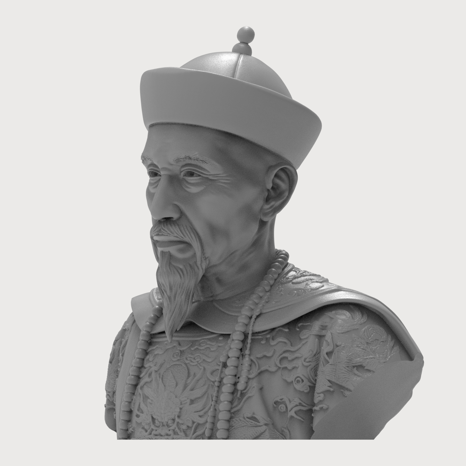 Kangxi Emperor Chinese Ruler 3D Printable Bust 3D Model