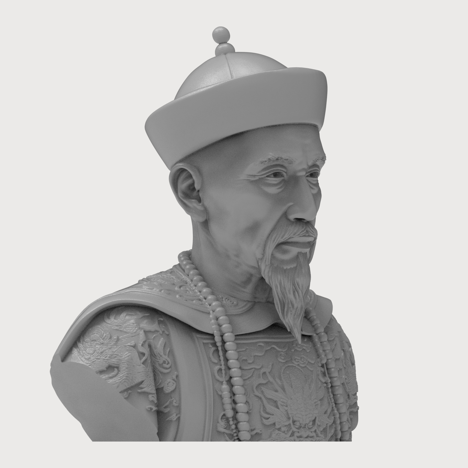 Kangxi Emperor Chinese Ruler 3D Printable Bust 3D Model