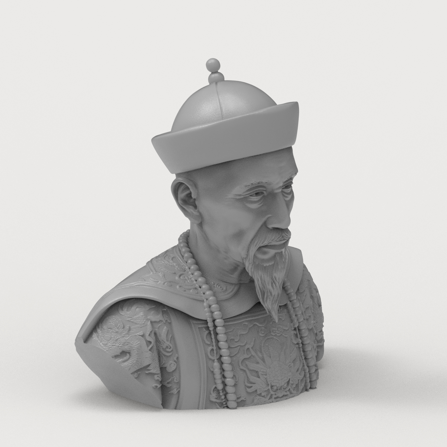 Kangxi Emperor Chinese Ruler 3D Printable Bust 3D Model
