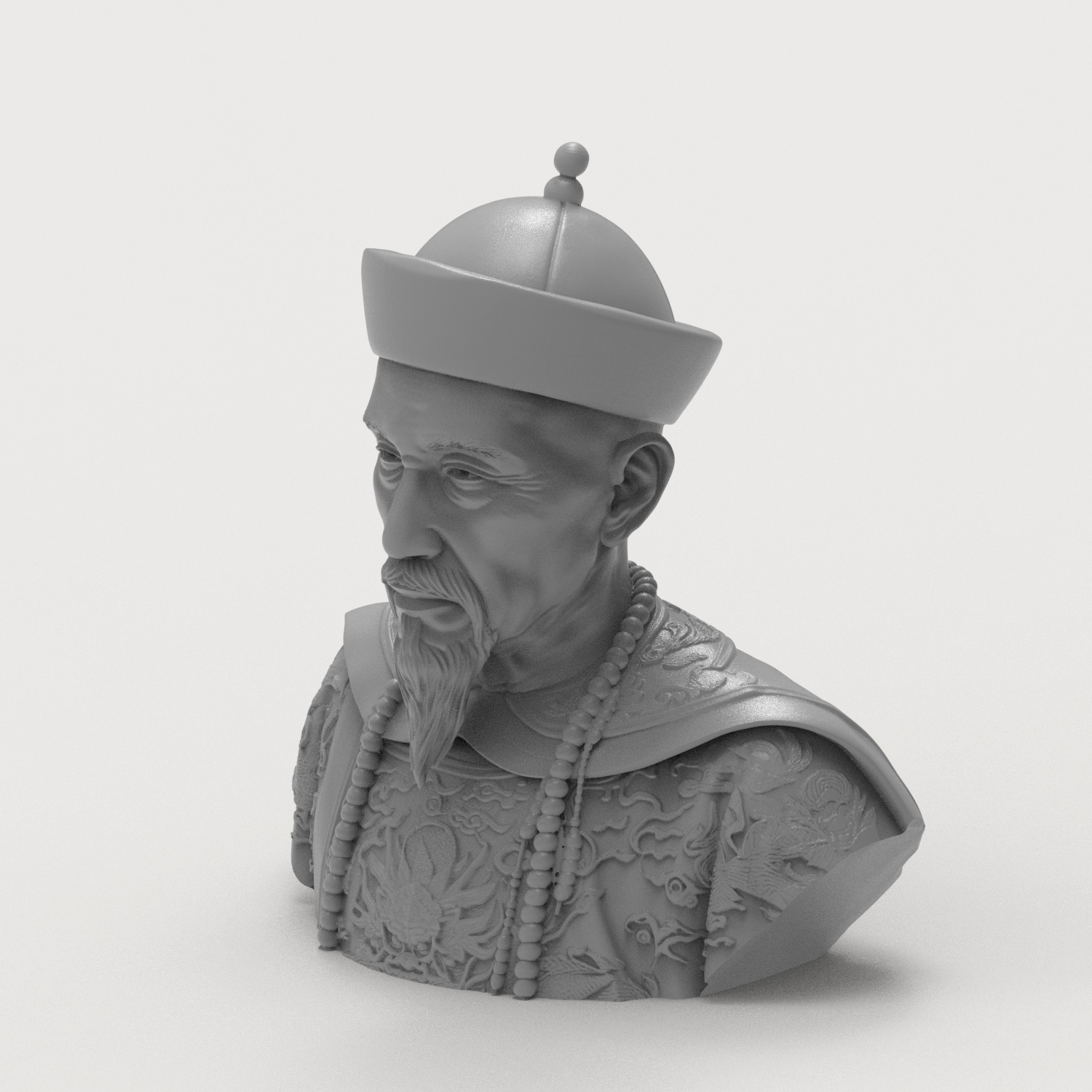 Kangxi Emperor Chinese Ruler 3D Printable Bust 3D Model