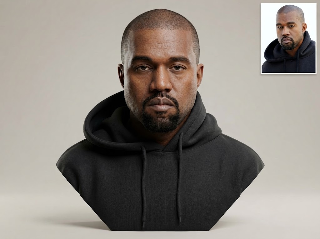 Kanye West 3D Printable Bust 3D Model