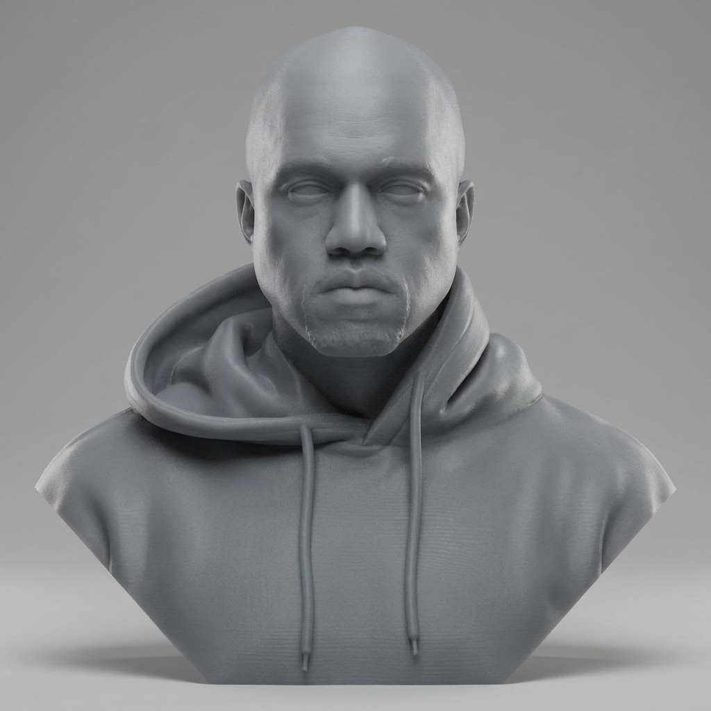 Kanye West 3D Printable Bust 3D Model