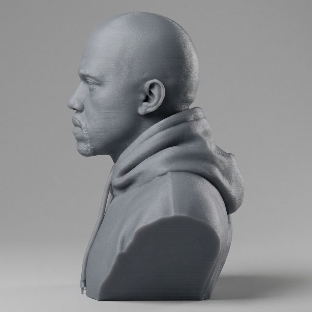 Kanye West 3D Printable Bust 3D Model