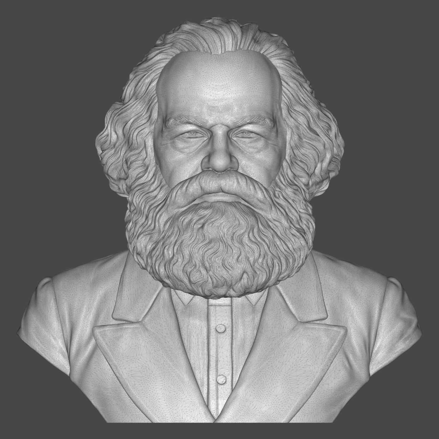 Karl Marx 3D Printable Bust 3D Model