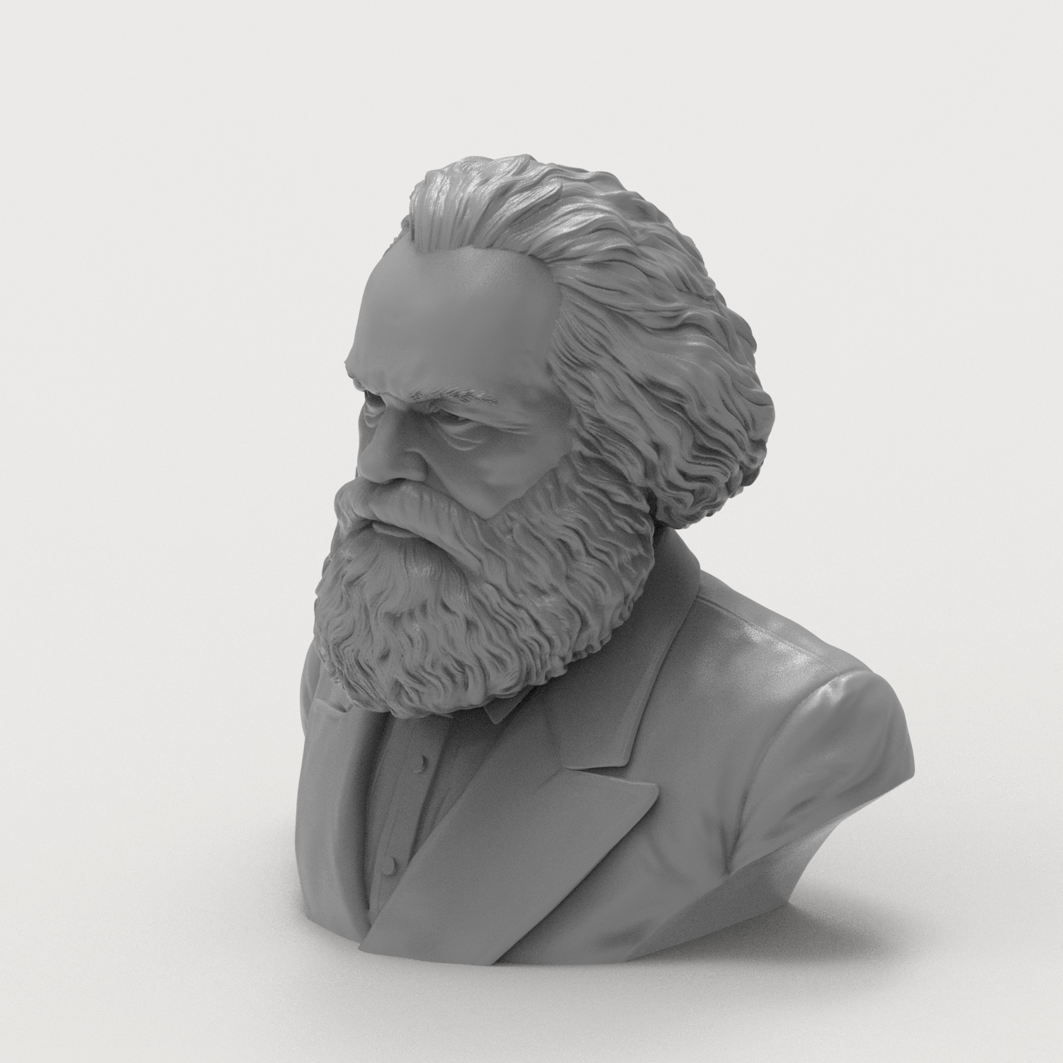 Karl Marx 3D Printable Bust 3D Model