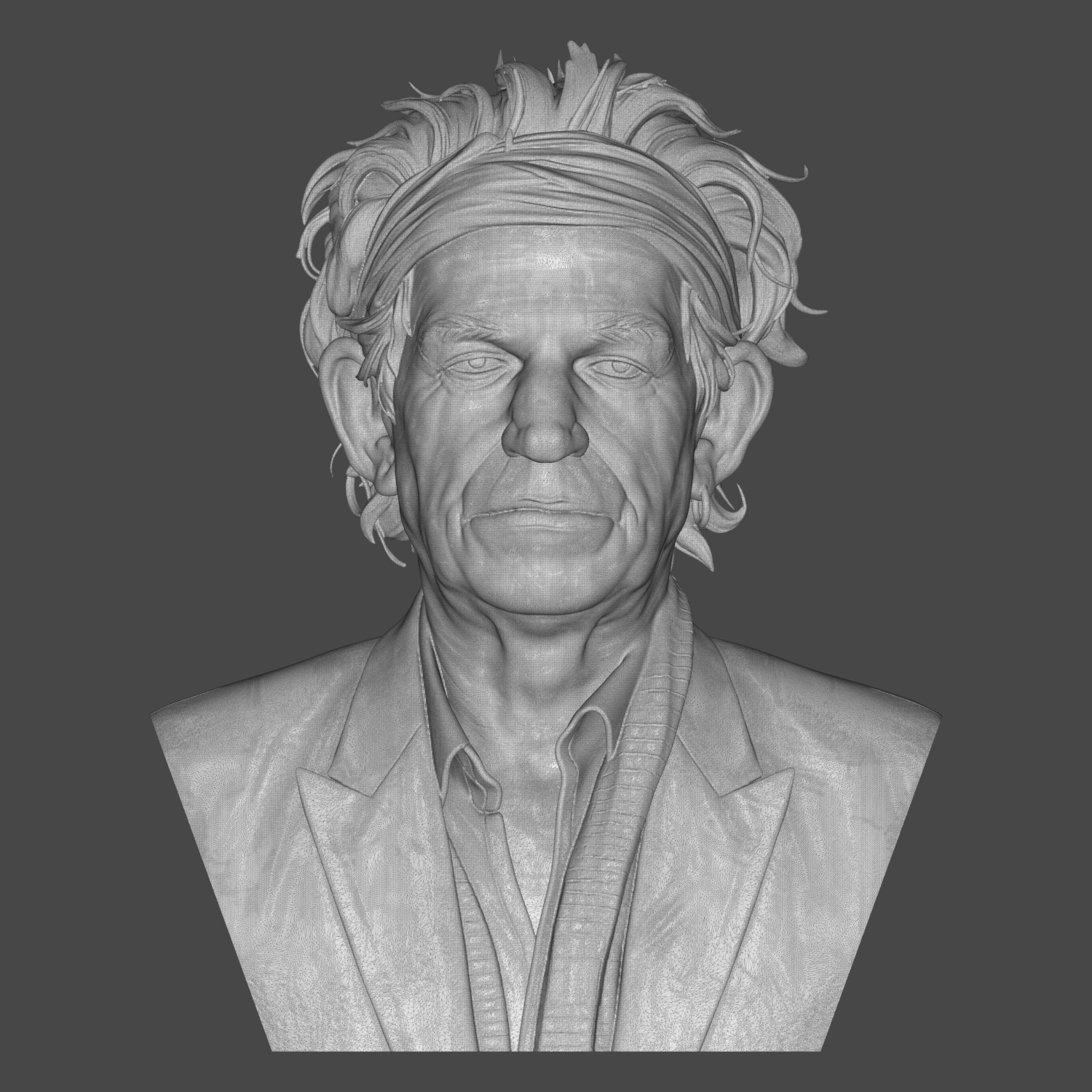 Keith Richards 3D Printable Bust 3D Model