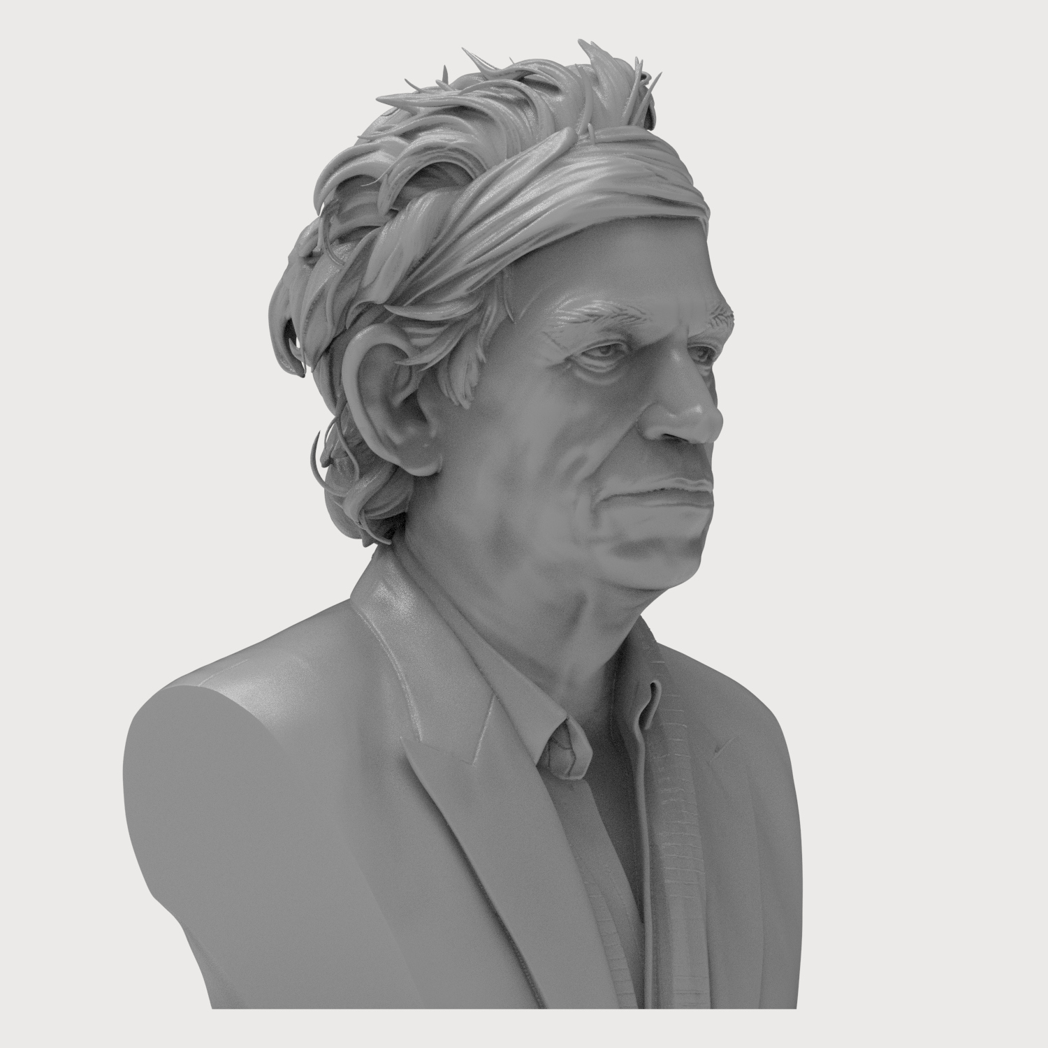 Keith Richards 3D Printable Bust 3D Model