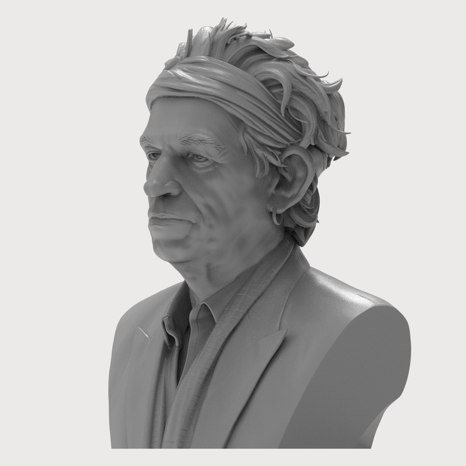 Keith Richards 3D Printable Bust 3D Model