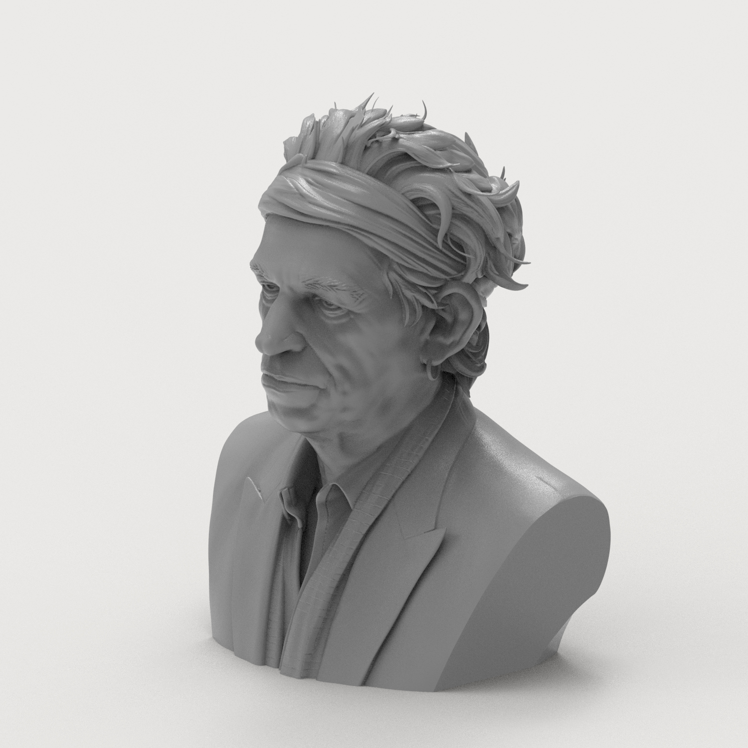 Keith Richards 3D Printable Bust 3D Model