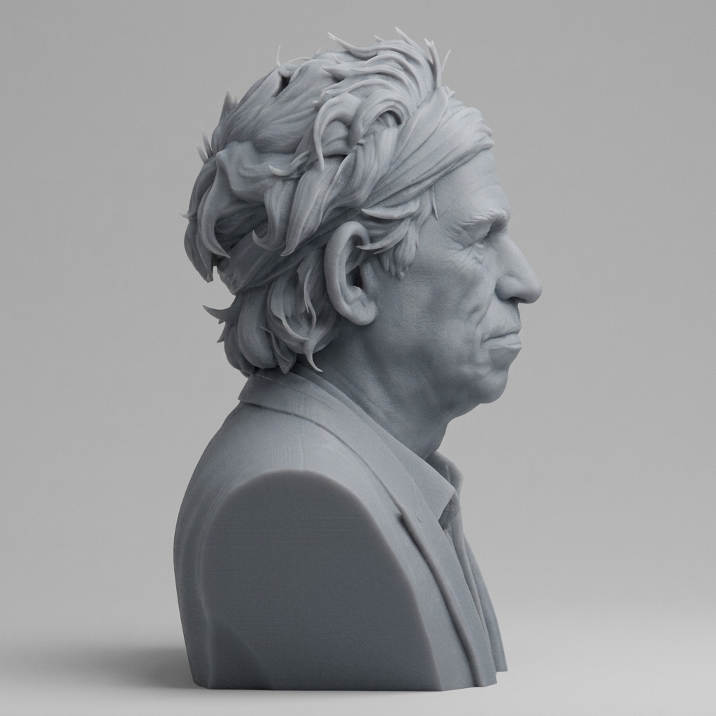 Keith Richards 3D Printable Bust 3D Model