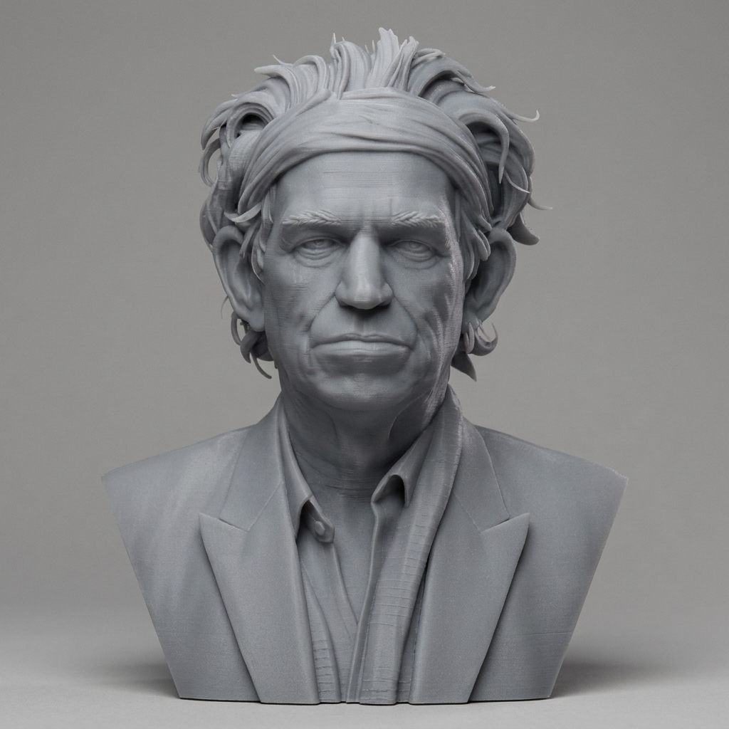 Keith Richards 3D Printable Bust 3D Model