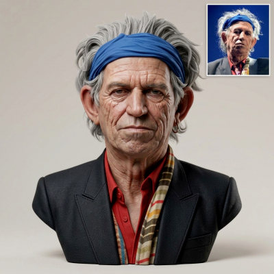 Keith Richards 3D Printable Bust