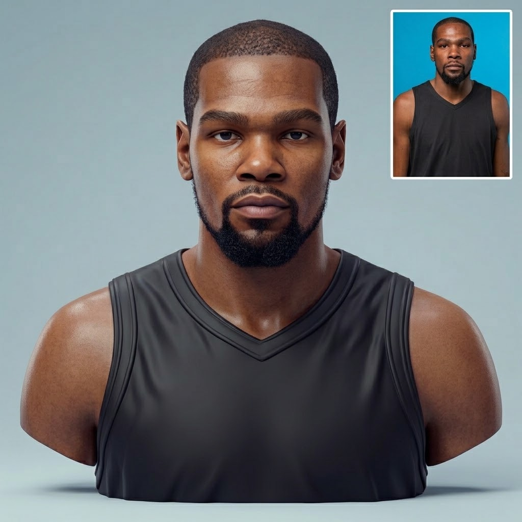 Kevin Durant 3D Printable Bust 3D Model