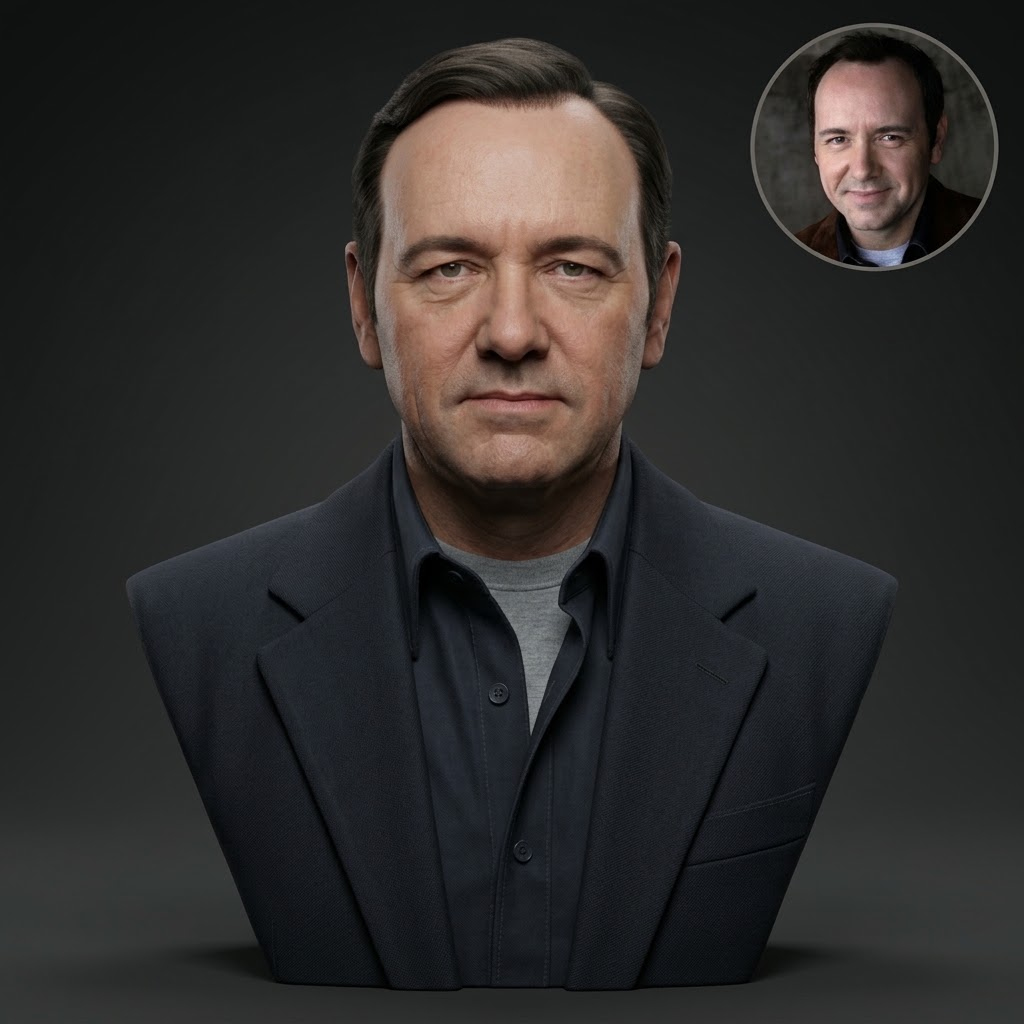 Kevin Spacey 3D Printable Bust 3D Model
